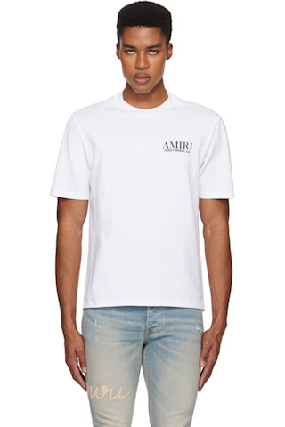 ★送料・関税込み★【AMIRI】Bones Stacked T シャツ AMIRI: White Bones Stacked T-shirt | SSENSE