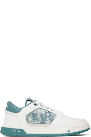White & Blue Classic Low Sneakers by AMIRI on Sale