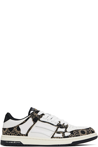 【AMIRI】ブラックホワイト MA Quad Skel ローカットスニーカー Black & White MA Quad Skel Top Low Sneakers by AMIRI on Sale