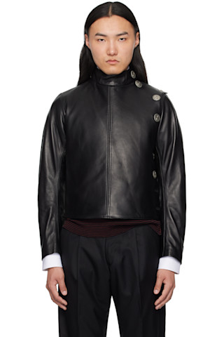 Enfants Riches Déprimés: ブラック Fencing レザージャケット