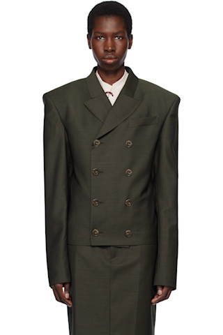 【関税込み】Martine Rose グリーン Bowie テーラードジャケット 251892F057000_1.jpg