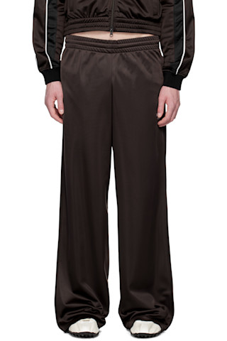 Martine Rose: Brown Wide Leg Track Pants | SSENSE Martine Rose: Brown Wide Leg Track Pants | SSENSE