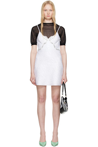 SHUSHU/TONG shushutong ホワイトミニワンピース 半袖 Shushu/Tong White Asymmetric Minidress Shushu/Tong