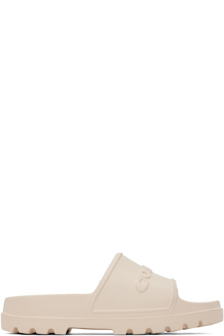 【関税込み】Coach 1941 オフホワイト Jesse プールスライド Coach 1941: Off-White Jesse Pool Slides | SSENSE