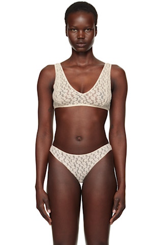 【関税込み】Baserange ブラウン Crescent ブラ Crescent Bra in Assortment | Organic cotton lace | en