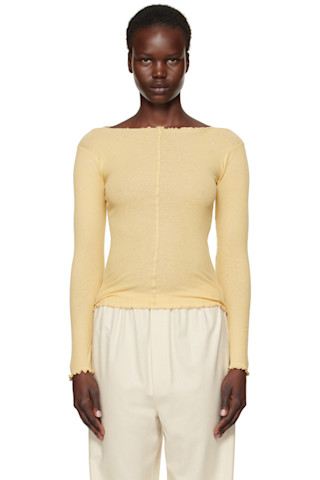 BASERANGE♡OMO LONG SLEEVETEE HEWA YELLOW Omo Long Sleeve Tee in Assortment | Ecovero velour | en