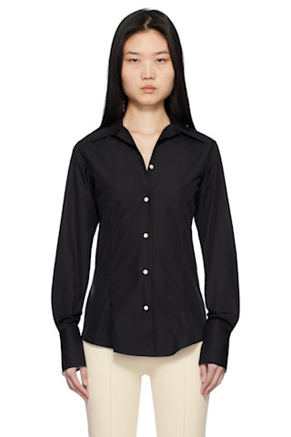 FLORE FLORE: Black Giulia Shirt | SSENSE Canada