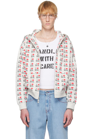 Ashley Williams: Gray 'I Heart Me' Butterfly Hoodie | SSENSE Ashley Williams: Gray 'I Heart Me' Butterfly Hoodie | SSENSE