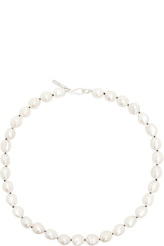 White Simple Baroque Pearl Collar Necklace