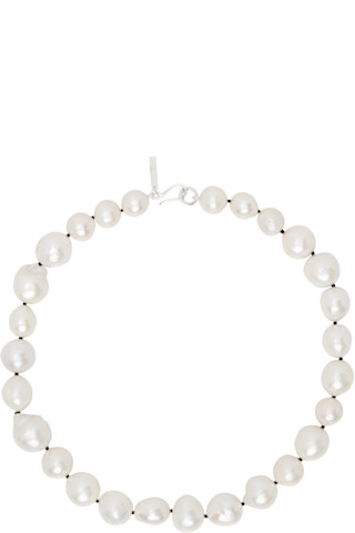 Sophie Buhai: White Pearl Moon Collar Choker | SSENSE Sophie Buhai: White Pearl Moon Collar Choker | SSENSE