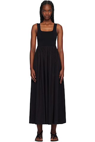 Matteau Knit And Cotton Dress - Black | 5