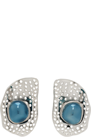 【関税込み】Kiko Kostadinov イヤリング & ピアス Kiko Kostadinovのシルバー&ブルー Alis Dish ピアスがセール中