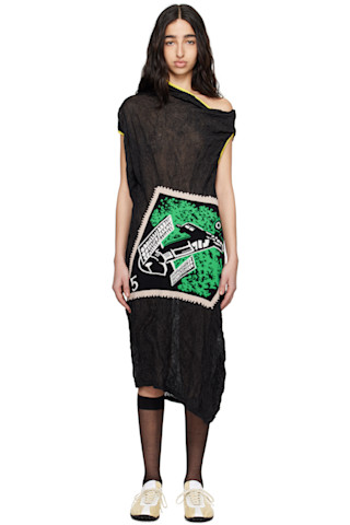 【正規店出品】KIKO KOSTADINOV KKWAW21KN04 NINALEE KNIT DRESS Black Satellite Knit Midi Dress by Kiko Kostadinov on Sale
