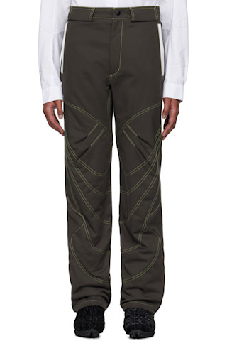 Brown Solix Zip Trousers by Kiko Kostadinov on Sale