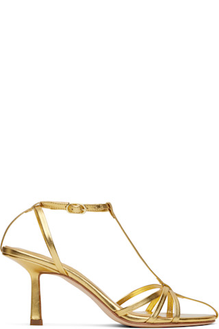 サンダル・ミュール STUDIO AMELIA SS25 Sandals (F836CFS AVIARY 70BLK) Gold Aviary 70 Heeled Sandals by Studio Amelia on Sale