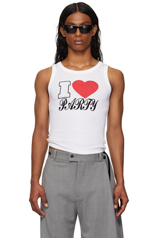 VAQUERA: ホワイト 'I Love Party' タンクトップ | SSENSE 日本