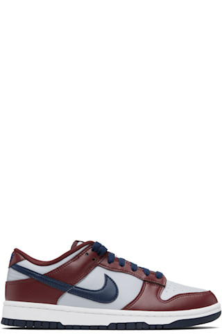 Burgundy & Gray Dunk Low Retro Sneakers by Nike on Sale Burgundy & Gray Dunk Low Retro Sneakers by Nike on Sale