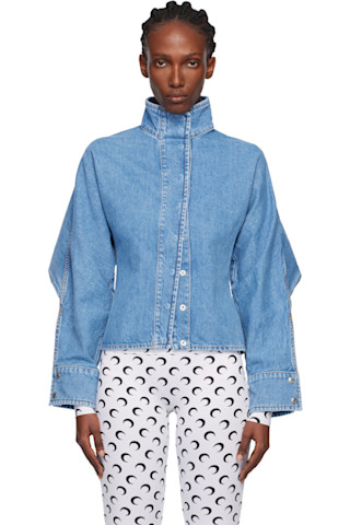 Blue Moon Laser Wash LS Denim Jacket by Marine Serre on Sale