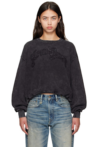 ⭐️ カラーブラック⭐️PRY Balloon-sleeve Sweatshirt R13: 黑色New York Balloon Crewneck 套头衫| SSENSE