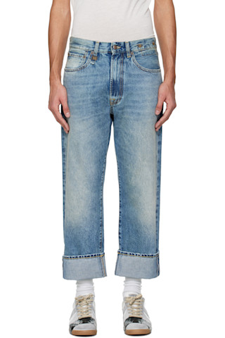 Blue Cuffed X-Boyfriend Jeans