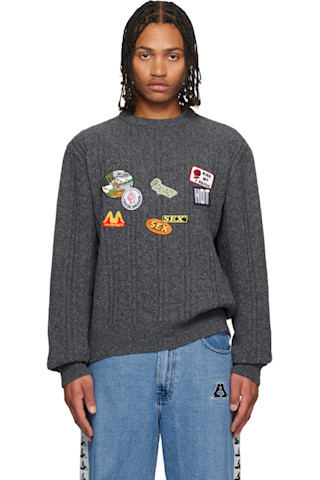 Gray Patchwork Love Affair Sweater by Carne Bollente on Sale