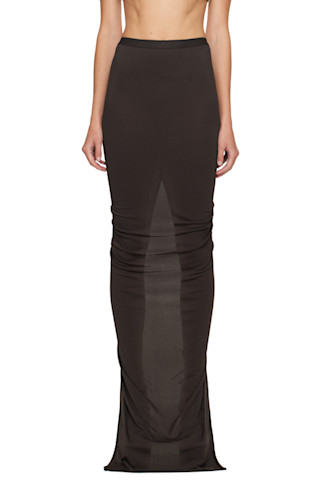 Rick Owens lilies シャーリングスカート Brown Concordians Eva Maxi Skirt by Rick Owens Lilies on Sale