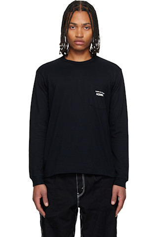 Comme des Garçons Homme: Black Cotton Jersey Garment Print T-shirt