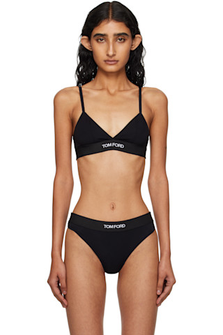 TOM FORD: Black Modal Signature Bra | SSENSE