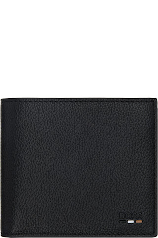 ★BOSS★ ブラック フェイク グレインレザー 財布 BOSS: ブラック フェイク グレインレザー 財布 | SSENSE 日本