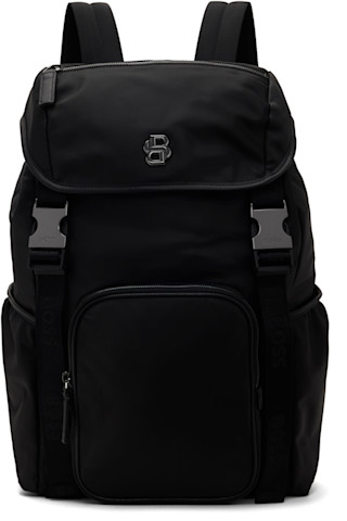 BOSS: ブラック Double B モノグラム バックパック | SSENSE 日本