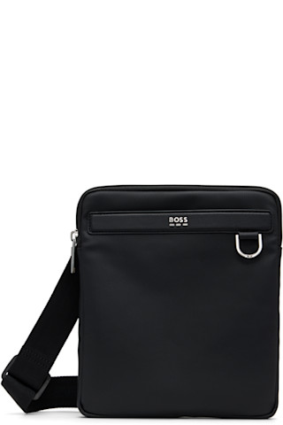BOSS ボス★ブラック Smooth & Structured リポーターバッグ BOSS: ブラック Smooth & Structured リポーターバッグ | SSENSE