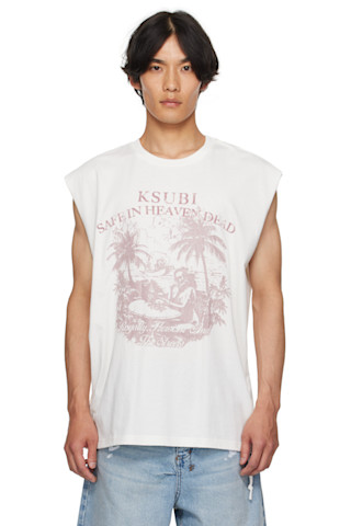 Ksubi: White Paradiso Cut Off Tank Top | SSENSE