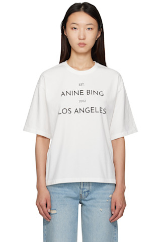 ANINE BING TERRY ONEIL Tシャツ アニービン　オフホワイト ANINE BING TERRY ONEIL Tシャツ アニービン オフホワイト