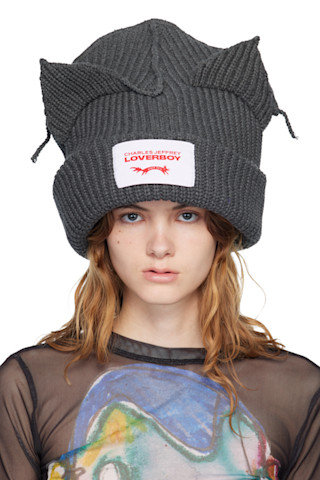 Charles Jeffrey LOVERBOYのグレー Supersized Chunky Ears ビーニーが