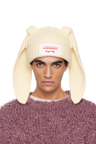 Charles Jeffrey LOVERBOY: Off-White Chunky Rabbit Beanie | SSENSE