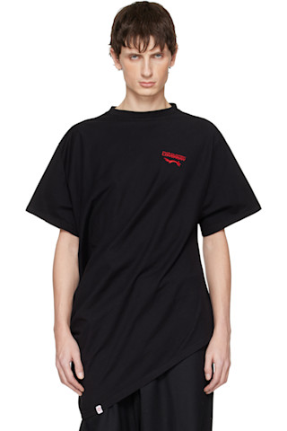 Tシャツ(半袖/袖なし) charles jeffrey LOVER BOY Black Topsy Turvy T-shirt by Charles Jeffrey LOVERBOY on Sale