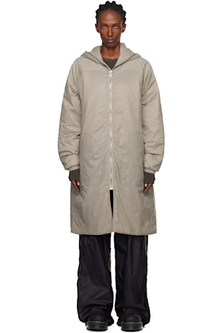Taupe Concordians Sealed Windbreaker Coat by Rick Owens DRKSHDW on