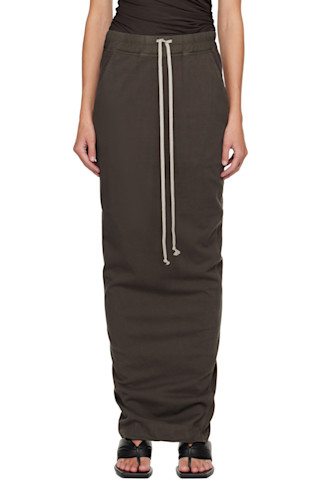 Gray Concordians Pull On Pillar Maxi Skirt by Rick Owens DRKSHDW