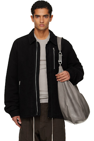Rick Owens DRKSHDW: ブラック Concealed Zipfront ジャケット