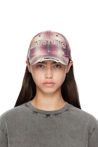 Acne Studios 25AW ピンク ディストレス キャップ Acne Studios: ピンク ディストレス キャップ | SSENSE 日本