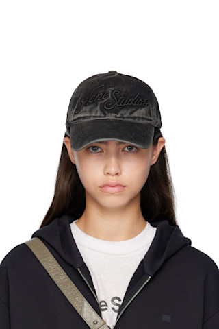 Acne Studios: Black Logo Cap | SSENSE