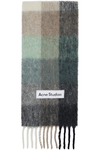 Acne Studios - Écharpe multicolore en mohair à carreaux