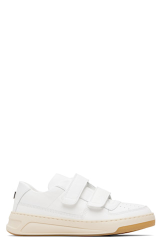 Acne Studios: White Velcro Strap Sneakers | SSENSE
