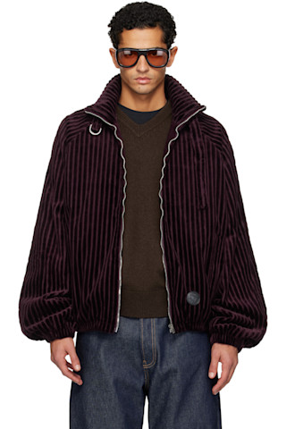 Acne Studios: バーガンディ コーデュロイジャケット | SSENSE 日本