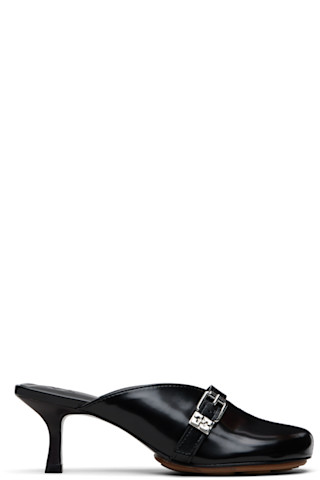 Black Sue Mule Heels by GANNI on Sale