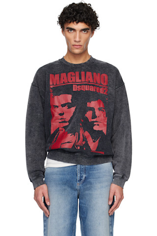 Gray Magliano Edition Rock Relax Fit Sweatshirt by Dsquared2 on Sale