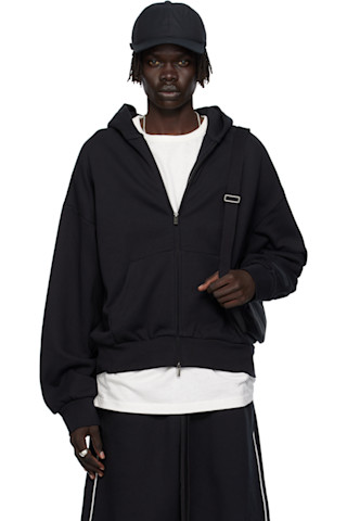 Fear of God ESSENTIALS: ブラック Classic Fit フリース ジップアップ