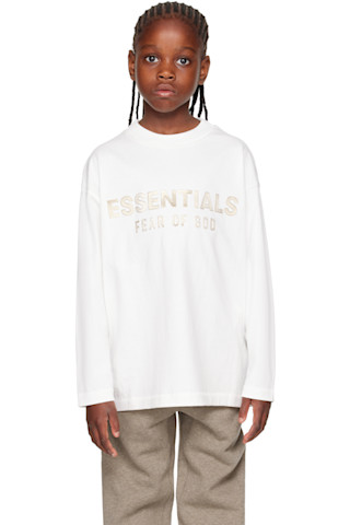 Tシャツ・カットソー SS20 FEAR OF GOD ESSENTIALS LONG SLEEVE T-SHIRT WHITE 3D Kids White Classic Long Sleeve T-shirt by Fear of God