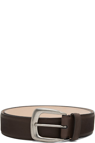 Maison Margiela: ブラウン ピンバックル ベルト | SSENSE 日本