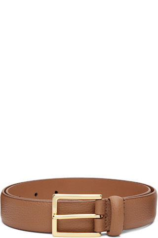 Tan Soft Grained Calf Leather Belt